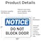Signmission OSHA Notice Decal - Do Not Block Door, 10 in W x Rectangle, Vinyl Decal OS-2PACK-NS-D-710-L-19530 - alternate 5